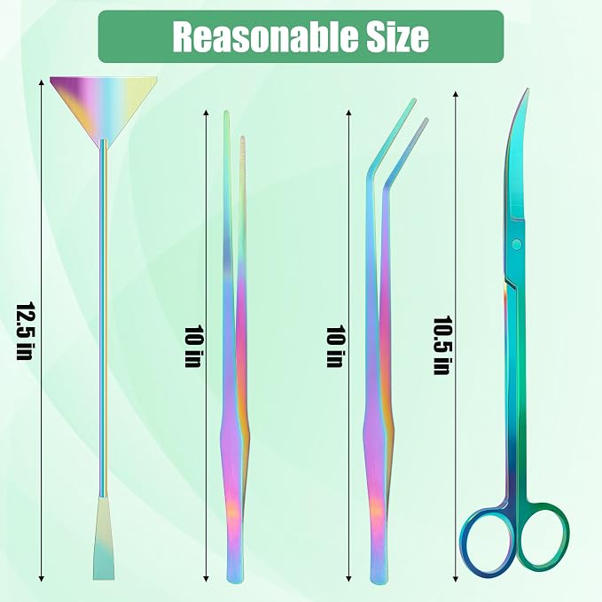 Aquarium Aquascape Tools Kit, 4 in 1 Anti-Rust Aquatic Plant Aquascaping Tool - Image 2