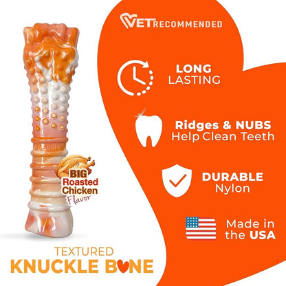 Nylabone Limited Edition 70th Birthday Textured Bone Power Chew Toy - Image 3