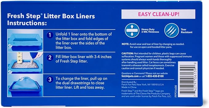 Fresh Step Drawstring Cat Litter Box Liners, Scented Heavy Duty Kitty Litter - Image 5