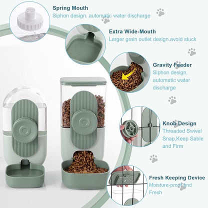 Hanging Automatic Food and Water Dispenser, Gravity Rabbit Feeder Set, Cage Cat - Image 7