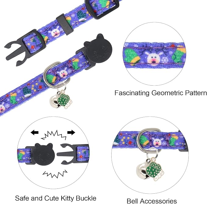 Christmas Cat Collar, Cotton 2 Pack Cat Collar - Image 4