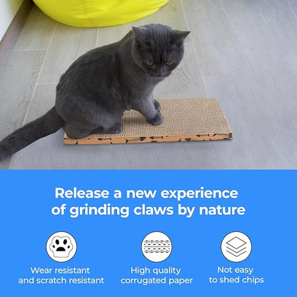 Mini Cat Scratching Board 4pcs Brown Cardboard Cat Scratcher Scratch Pad - Image 4