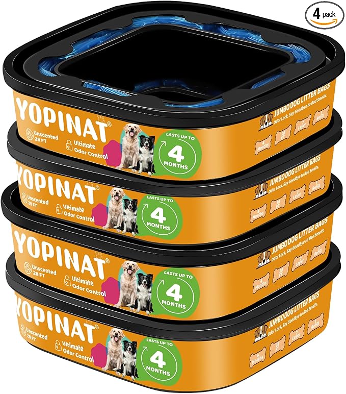 2 IN 1 Genie Refill Bags for Dog Cat 4 Pack by Yopinat