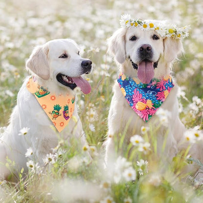 Sanwuta 48 Pcs Dog Bandana Bulk Summer Scarf Washable Flamingo Dogs Bibs - Image 7