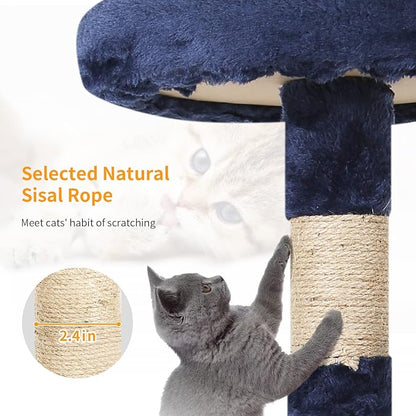BestPet | 36" Cat Tree Tower | Navy Blue | Sturdy Multi-Level Cat Tree - Image 3