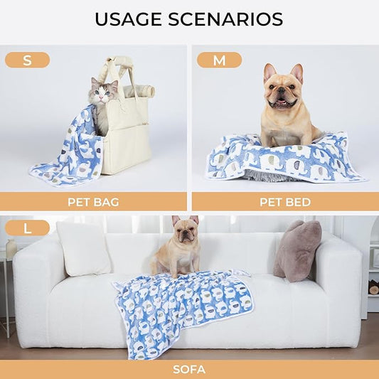 1 Pack 3 Blankets Super Soft Fluffy Premium Cute Elephant Pattern Pet Blanket - Image 2
