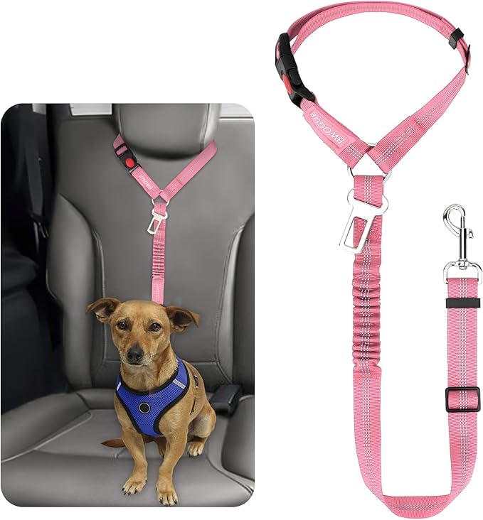 BWOGUE Pet Dog Cat Seat Belt Reflective Car Dog Headrest Restraint Leash by BWOGUEPetHome