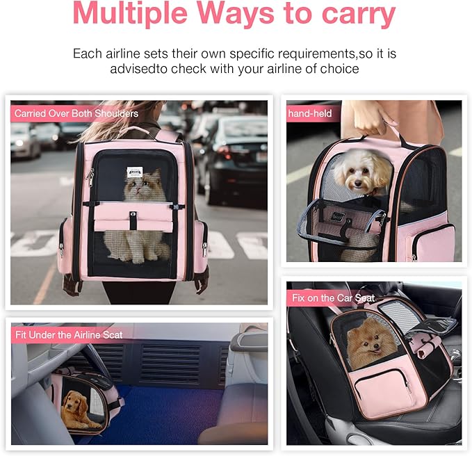 Lekebobor Large Cat Backpack Carrier Expandable Foldable Pet Carrier Backpack - Image 6