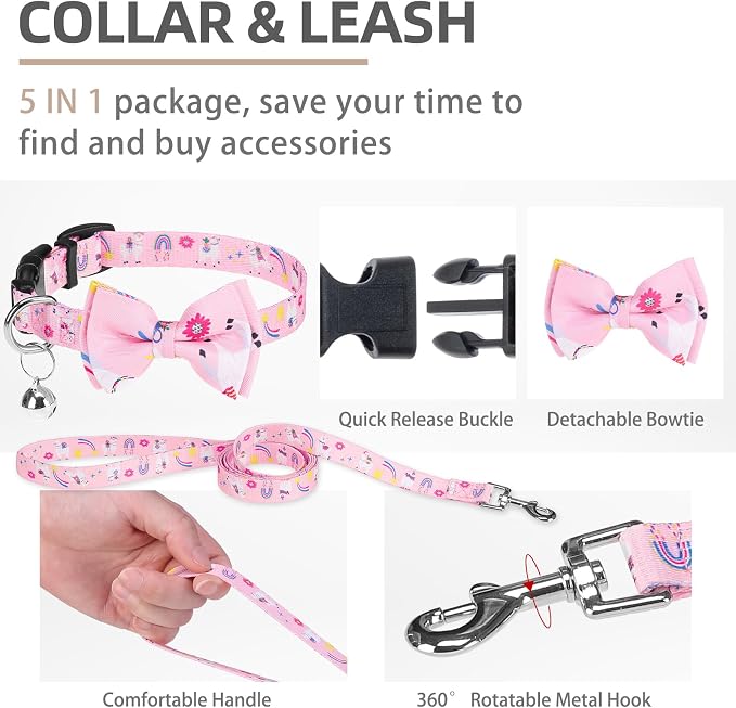 PUPTECK Adjustable Dog Harness Collar and Leash Set, Step in No Pull Pet Harness - Image 3