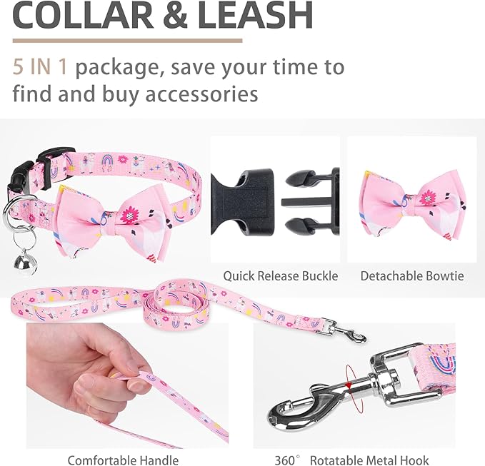 PUPTECK Adjustable Dog Harness Collar and Leash Set, Step in No Pull Pet Harness - Image 3