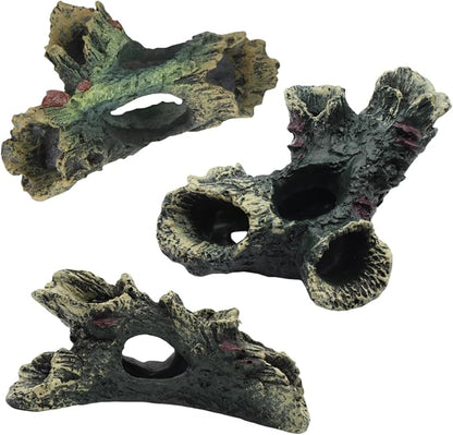 DoubleWood 3 PCS Decaying Trunk Betta Fish Ornament Driftwood Resin Crafts by DoubleWood