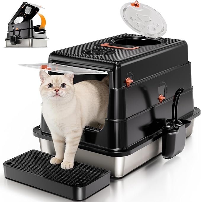 Stainless Steel Cat Litter Box by Eosarcu
