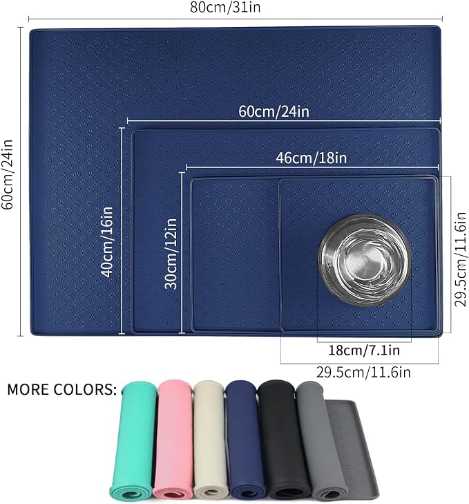 Ptlom Silicone Pet Placemat for Dog and Cat, Waterproof Non-Slip Pet Feeding - Image 2