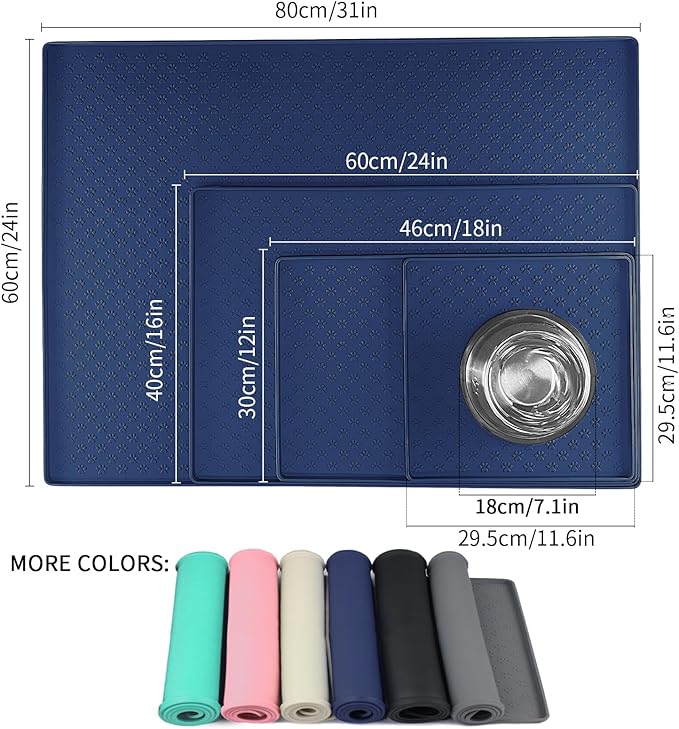 Ptlom Silicone Pet Placemat for Dog and Cat, Waterproof Anti-Slip Pet Feeding - Image 2