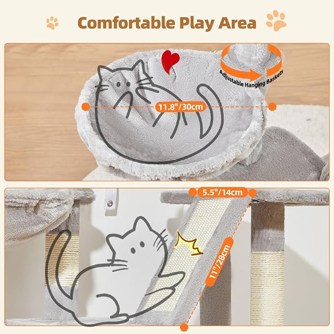 Taoqimiao Cat Tree, 38.2-Inch Cat Tower - Image 5