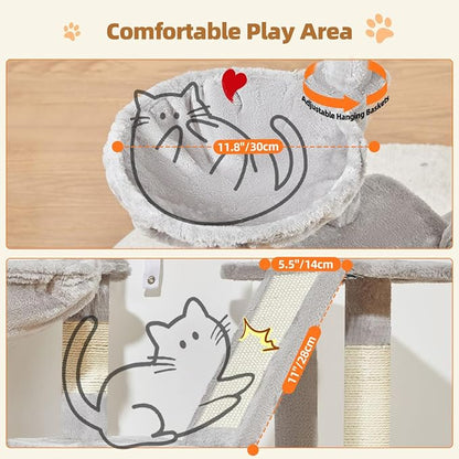 Taoqimiao Cat Tree, 38.2-Inch Cat Tower - Image 5