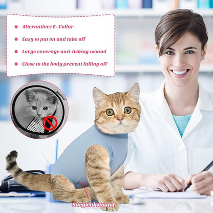 Coppthinktu Cat Recovery Suit for Abdominal Wounds or Skin Diseases, Cat Onesie - Image 2