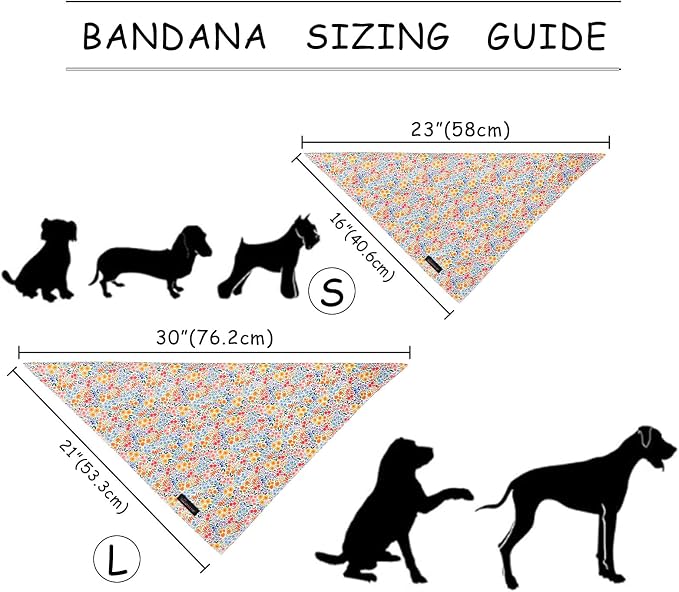 ARING PET Girl Dog Bandana, Spring Summer Daisy Floral Pet Bandana Scarf - Image 7
