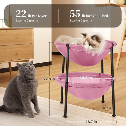 Double Cat Bed Pink, Breathable Pet Bed - Image 5