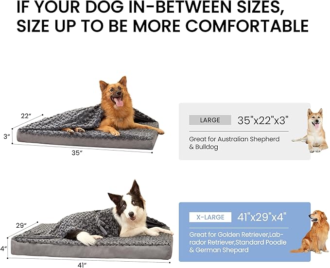 Orthopedic Memory Foam Bed for Large Dogs, Waterproof Cooling Pet Mats for Crate - Image 5