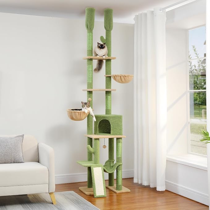 PAWZ Road Cactus Cat Tree Floor to Ceiling Cat Tower - Image 8