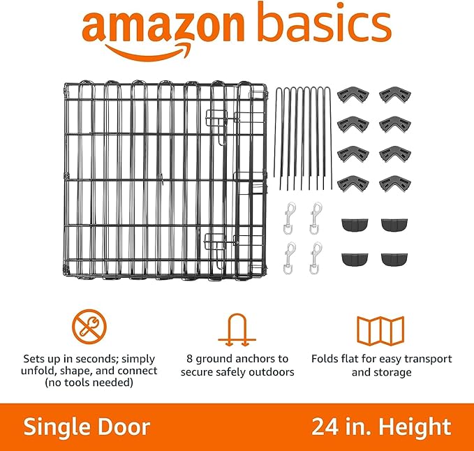 Amazon Basics Foldable Octagonal Metal Exercise Pen - Image 5