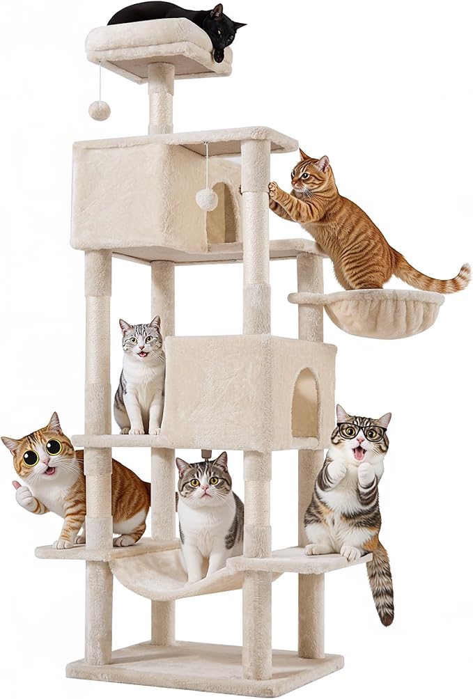 Cat Tree for Indoor Cats, 66 Inches Cat Tower by SimpleDeluxe
