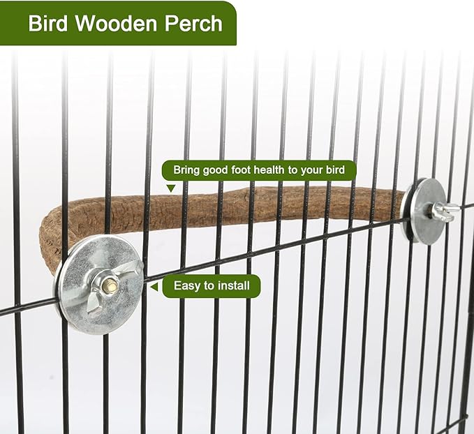 Rypet 2PCS Natural Wood Bird Perches - Image 4