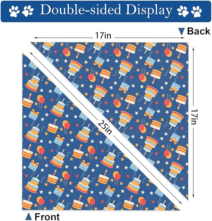 Birthday Dog Bandanas, Reversible Double Side Large Pet Bandanas, Celebration - Image 6