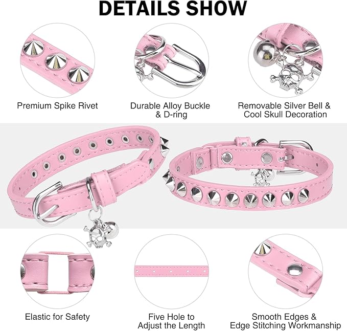 Leather Cat Collars for Boy Girl Cats - Image 2