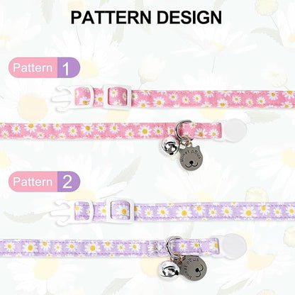 Lionet Paws 2pcs Pack Cotton Cat Collar, Breakaway Buckle - Image 2