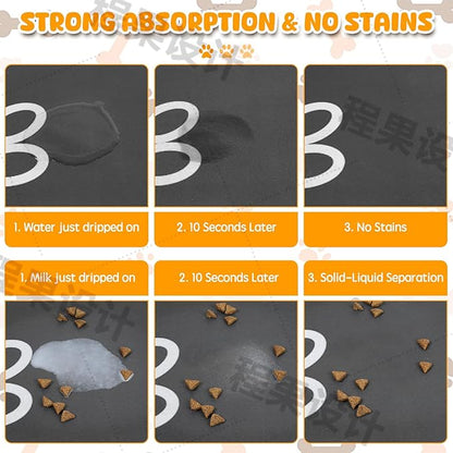 Dog Food Mat, 39.4"x31.5" Largest Absorbent Dog Mat - Image 3