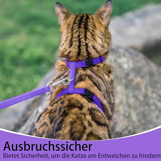 PUPTECK Adjustable Cat Harness and Leash Set Escape Proof Kitten Strap Collar - Image 6