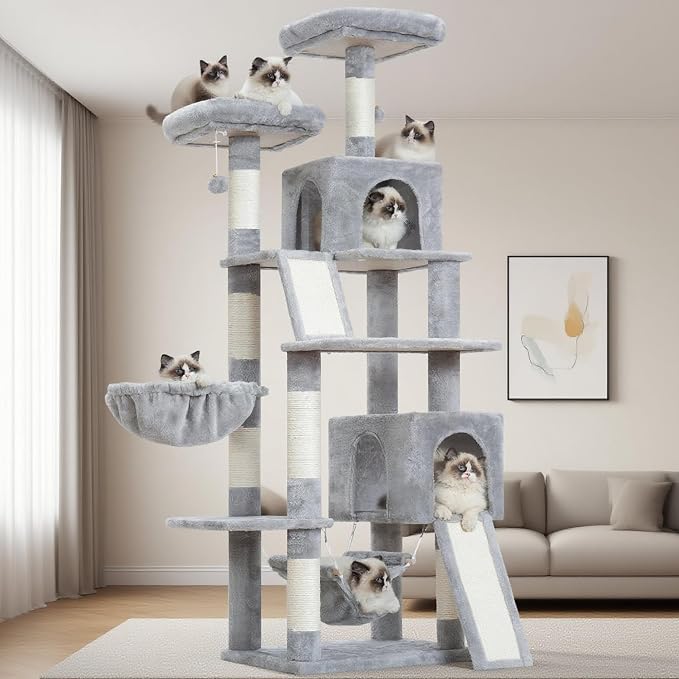 Cat Tree for Indoor Cats, Sturdy Cat Tree House by Gitelnour