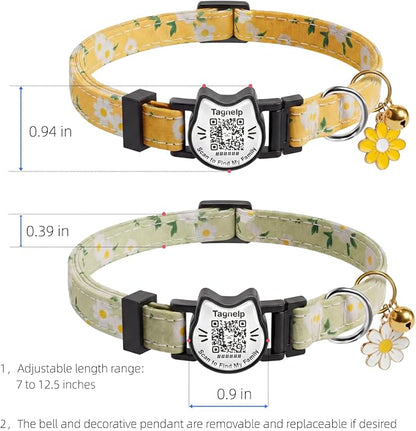 QR Code Cat Collar with Breakaway Safety Buckle, Adjustable Cotton Kitten - Image 8