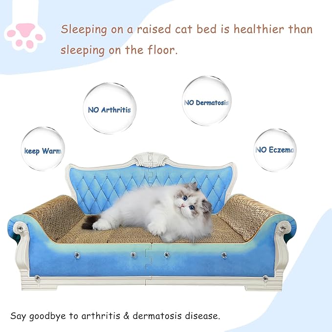 Luxury Cardboard Cat Scratcher Sofa Bed, Couch Shaped Scratching Board - Image 6