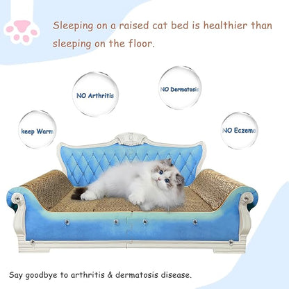 Luxury Cardboard Cat Scratcher Sofa Bed, Couch Shaped Scratching Board - Image 6