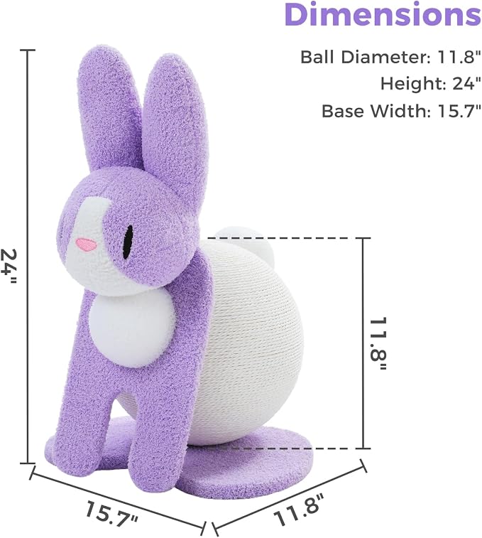 Cute Cat Scratching Post- Bunny Style, Cat Scratcher Toy - Image 7