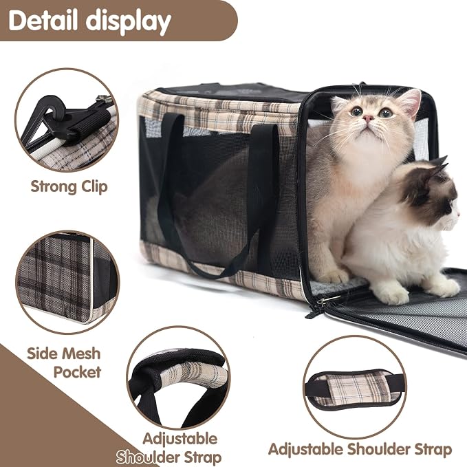 EXPAWLORER Large Cat Carrier Dog Carriers Soft - Image 3