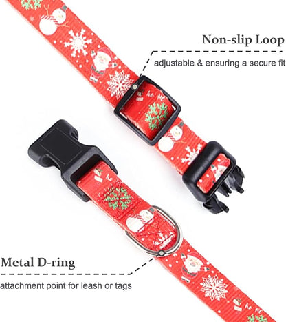 Christmas Dog Collar with Buckle Adjustable Safety Nylon Collars - Image 4