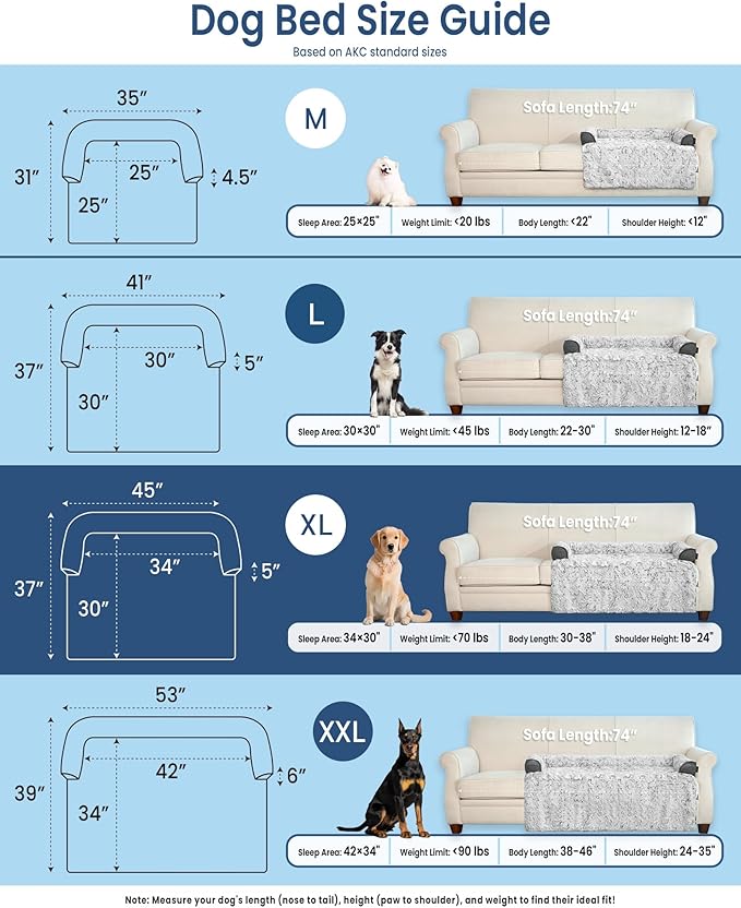Calming Extra Large Dog Bed for Couch, 45 x 37 inch Removable Couch Cover for - Image 6