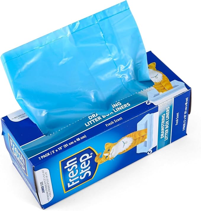 Fresh Step Jumbo Drawstring Cat Litter Box Liners, Scented Heavy Duty Kitty - Image 5