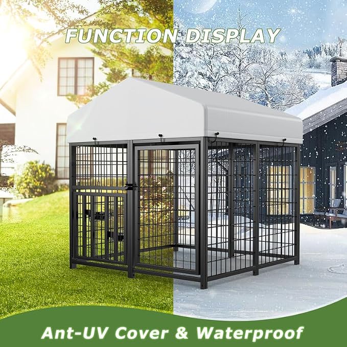 ROOMTEC Large Dog Kennel Outdoor Pet Pens Dogs Run Enclosure Animal Hutch Metal - Image 4