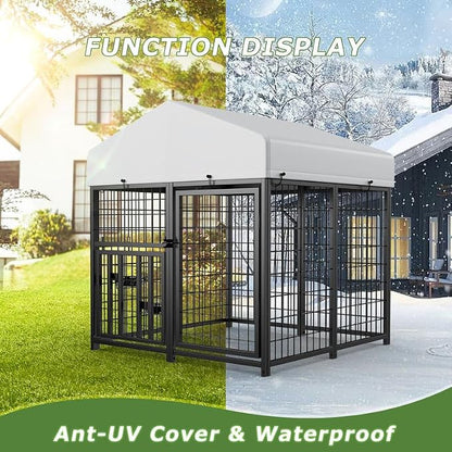 ROOMTEC Large Dog Kennel Outdoor Pet Pens Dogs Run Enclosure Animal Hutch Metal - Image 4