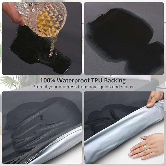 Waterproof Mattress Protector Full, Fitted Sheet Style Breathable Mattress Cover - Image 3