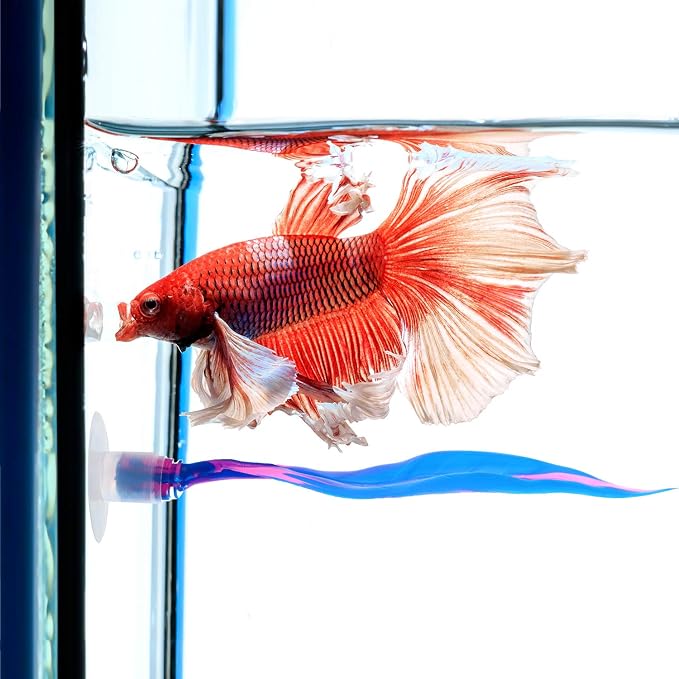 WILLBOND 2 Pcs Blue Silicone Betta Fish Bed Leaf Hammock Betta Fish Tank - Image 4