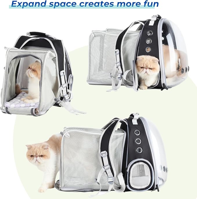 Lollimeow Cat Carrier Backpack, Expandable Bubble Pet Carrier - Image 5