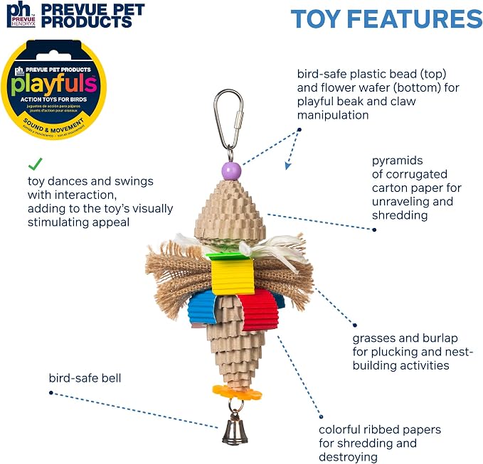 Prevue Pet Products Sound & Movement Mr. Mustache Bird Toy 62614 - Image 3