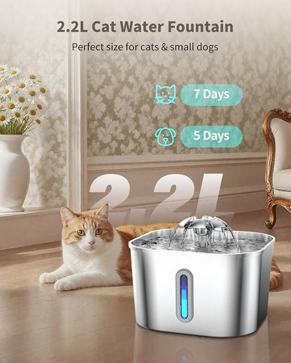 Cat Water Fountain Stainless Steel - Image 2