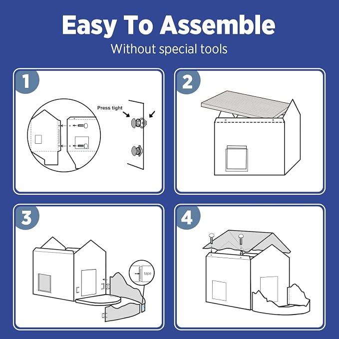 SMILE PAWS Cat Beds for Indoor Cats, Cardboard Cat House - Image 7